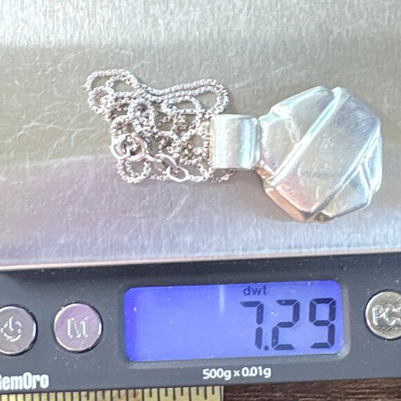 VTG Sterling Silver 925 Wrap Design Circle Pendant Necklace Size 18" Length - Picture 13 of 13